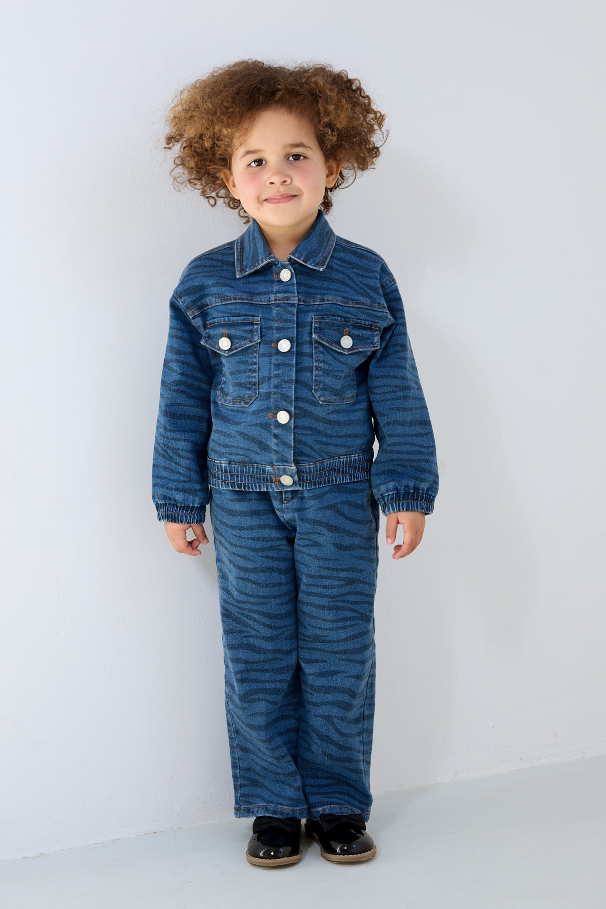 Katoenen Kinderen Jeansjack Klassieke Gestreepte Ontwerp