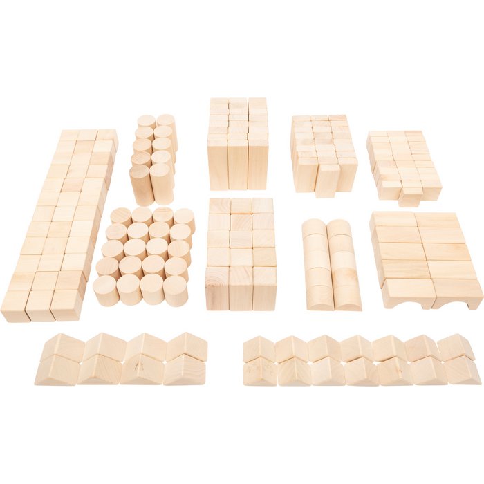 Houten bouwblokken naturel 200 stuks in een zak | bouwstenen | Hout