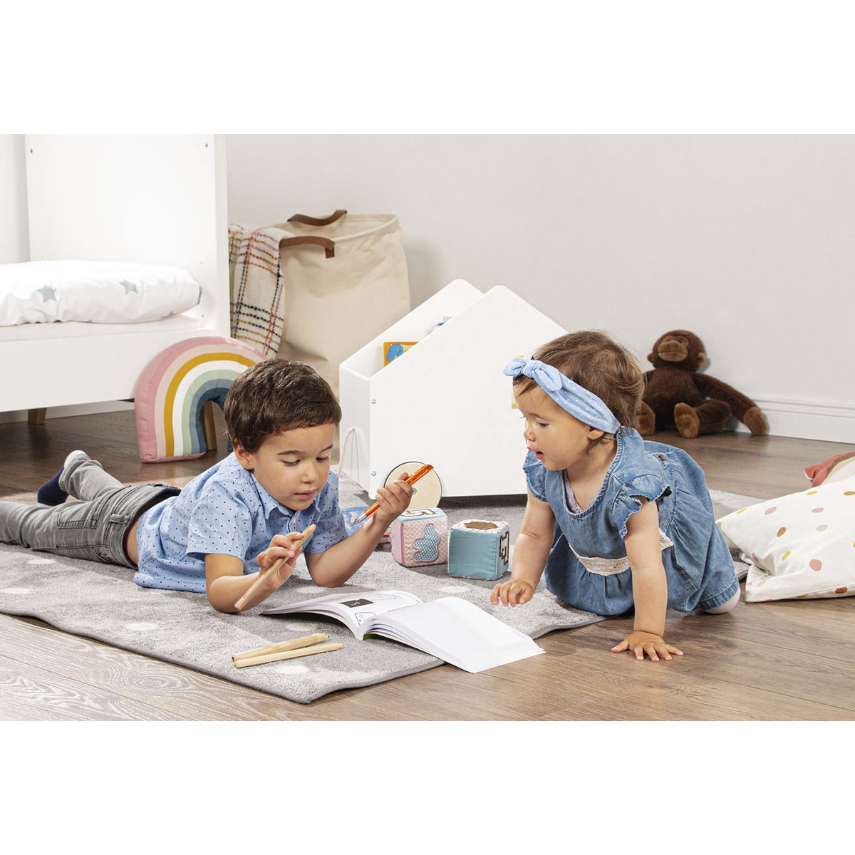 Pinolino Speelgoedkist Hydda | Wit, FSC-hout, op wielen