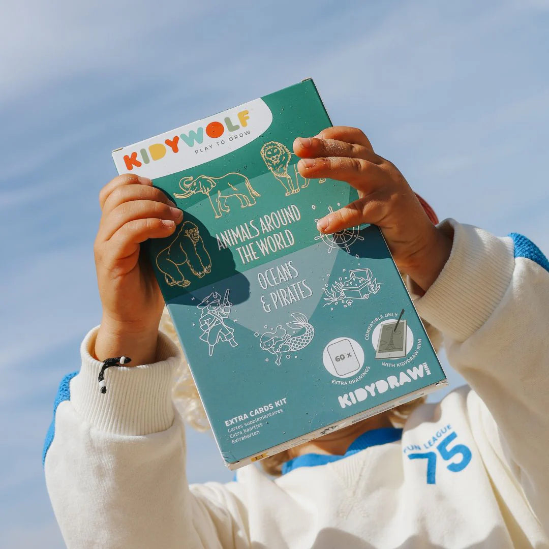 Refill KIDYDRAW-MINI | Extra kaarten met het thema “Dieren over de hele wereld en Oceanen & Piraten