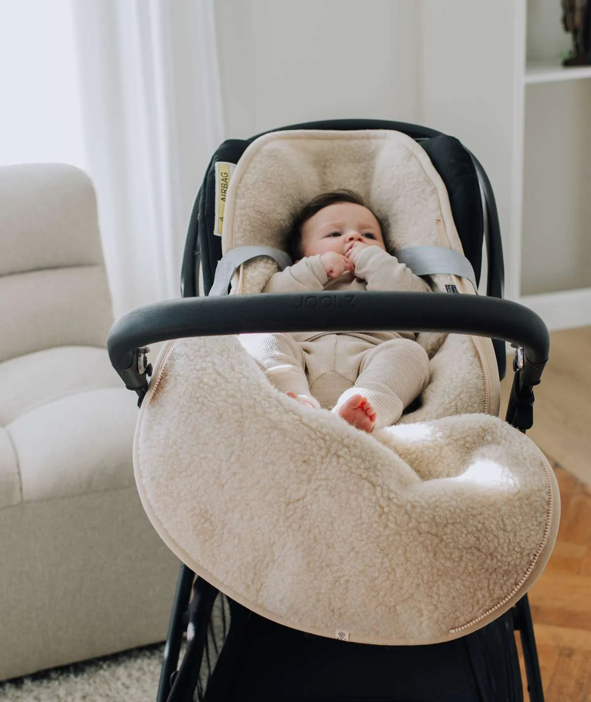 Voetenzak voor autostoel of maxi cosi beige | 100% Merinowol | Kico Label