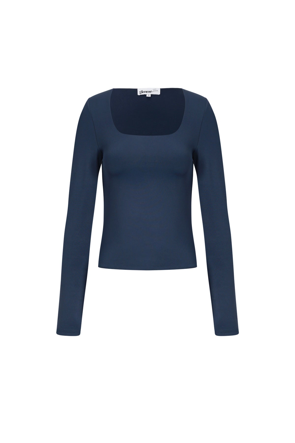 Gebreide Nylon Vrouwen Lange Mouw Top Basis Solide Kleur