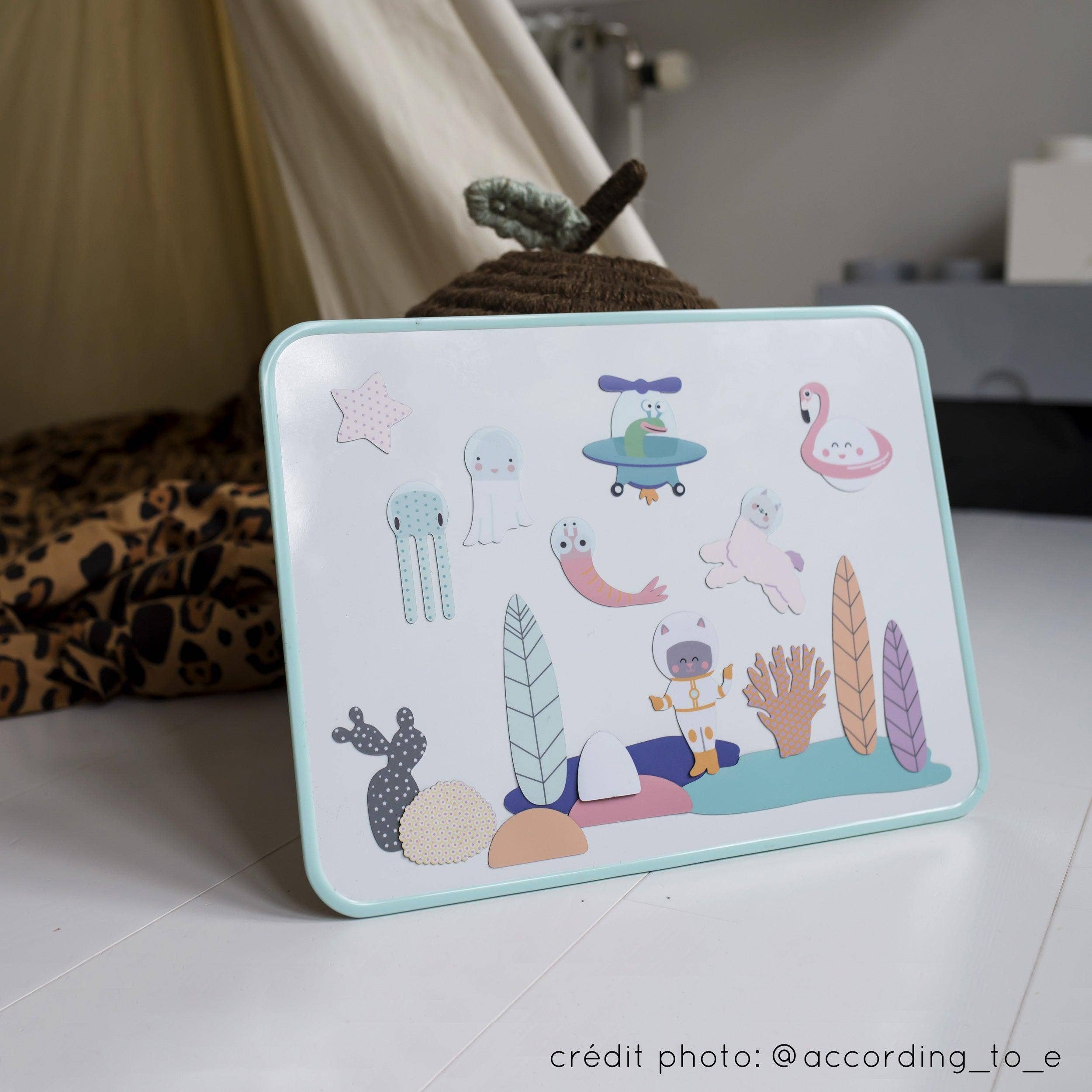 Ma Cabane à Rêves | Magnetisch Whiteboard | Blauw-groen