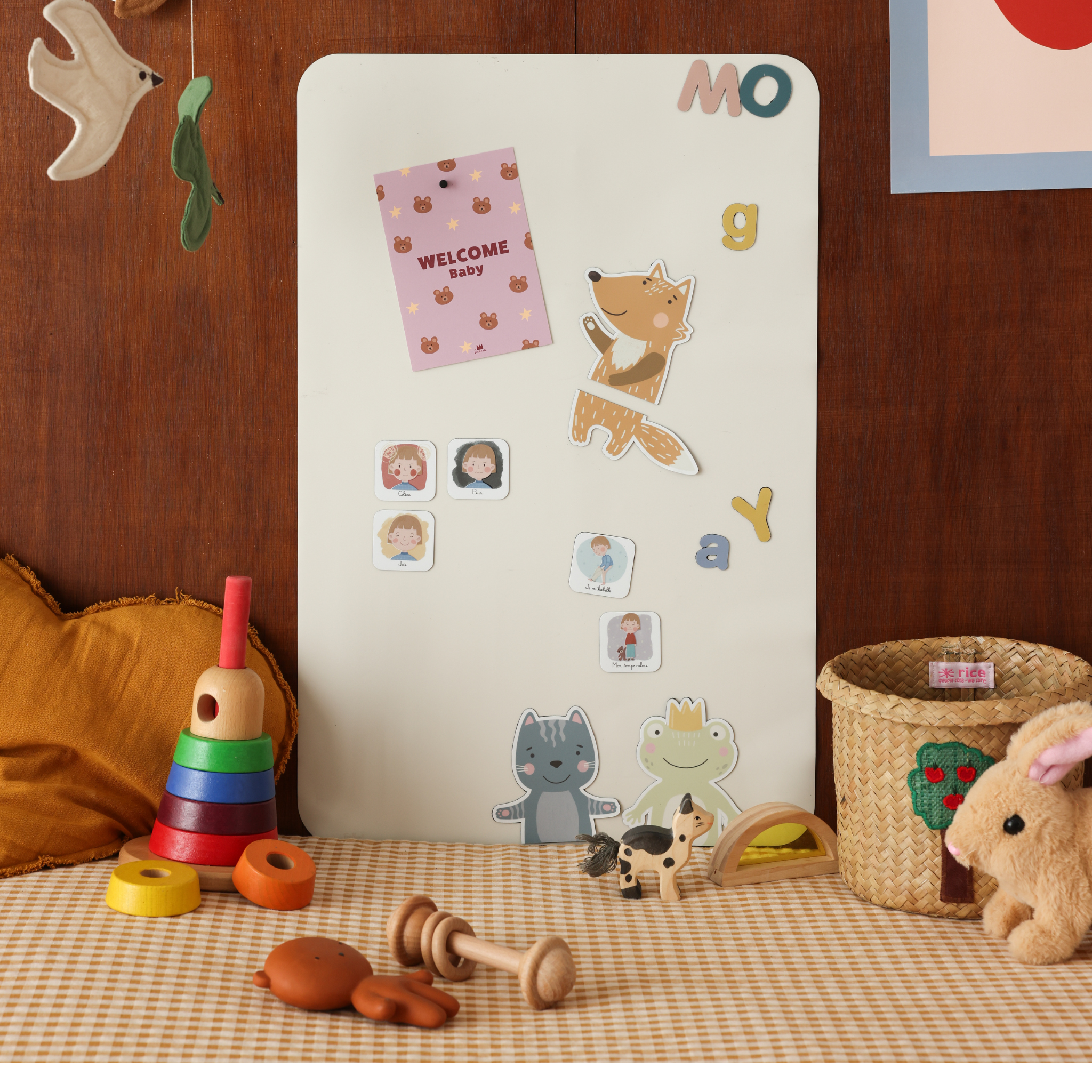 Ferflex - Rechthoekig magnetisch bord Beige linnen (beschikbaar in 2 maten): S