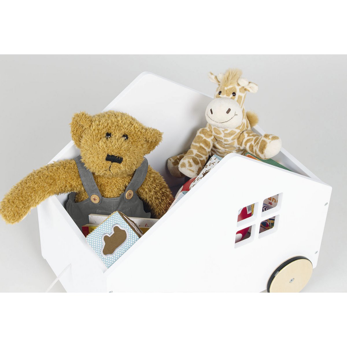 Pinolino Speelgoedkist Hydda | Wit, FSC-hout, op wielen