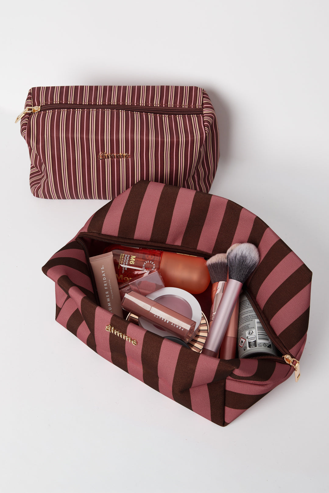Make-up tasjes met strepen, eenvoudig, polyester, dagelijkse accessoires