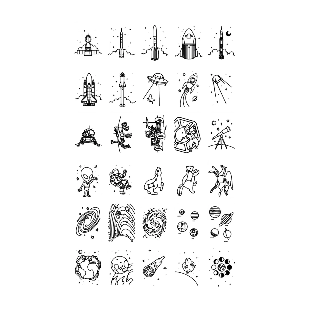Refill KIDYDRAW-MINI | Extra kaarten met het thema “Galaxy en Dinosaurussen”
