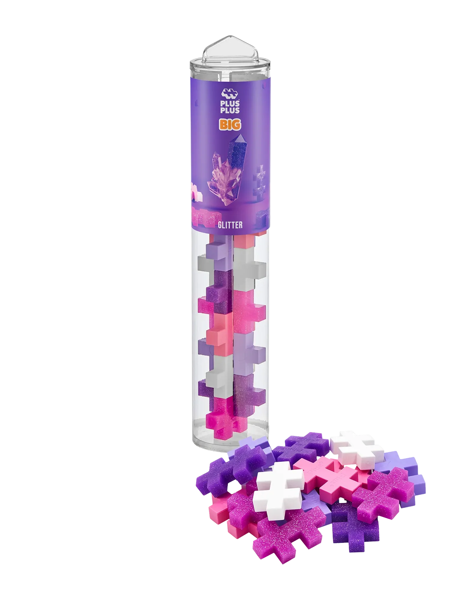 Plus-Plus | Tube Glitter BIG | 15 stuks