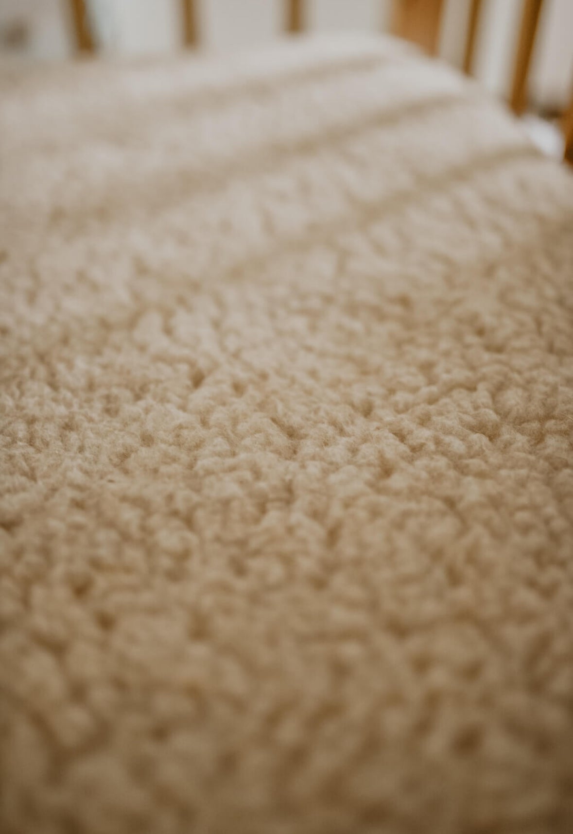 Wollen onderlegger | Onderdeken ledikant Naturel | Merinowol | 70x140cm