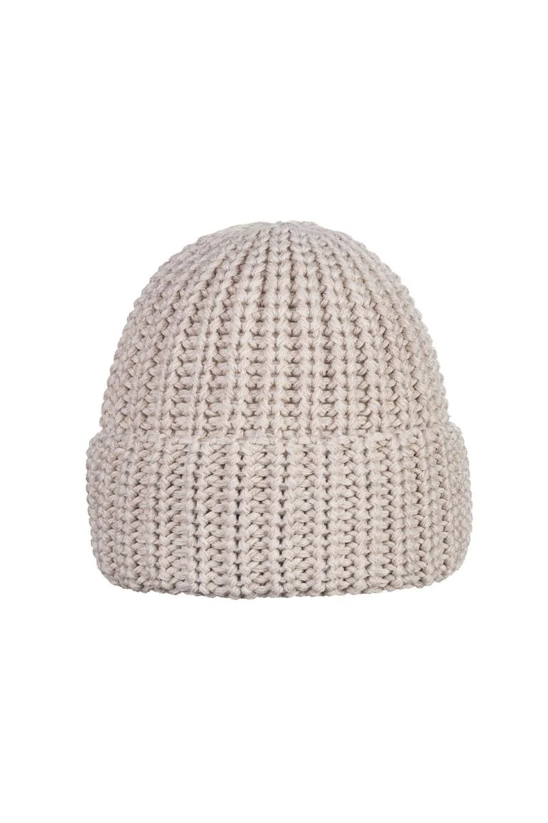 Grofgebreide muts Beige | 100% Merinowol