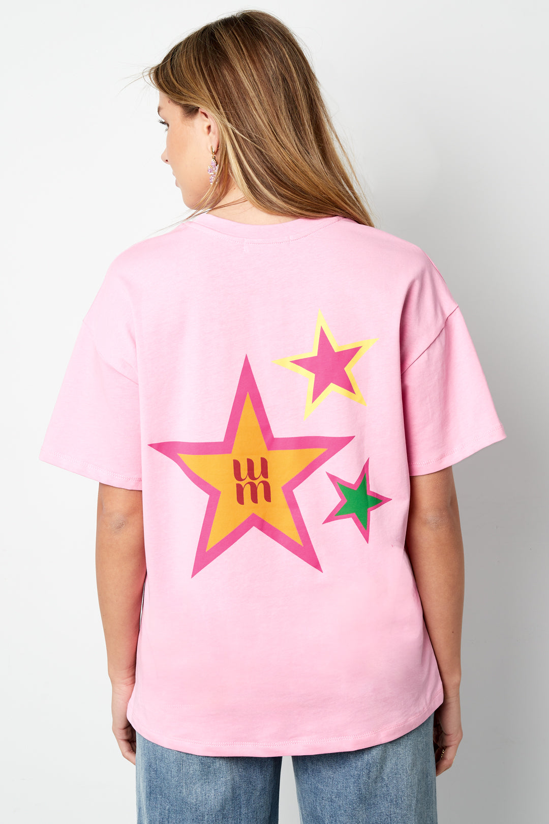 Cotton Vrouwen T-shirt Casual Ster Borduurwerk