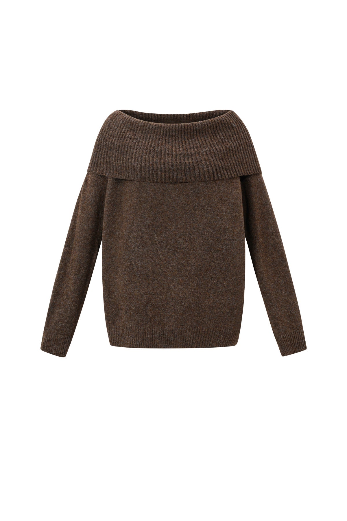 Gebreide Polyestervezel Vrouwen Off-Shoulder Trui Elegant Solide Kleur