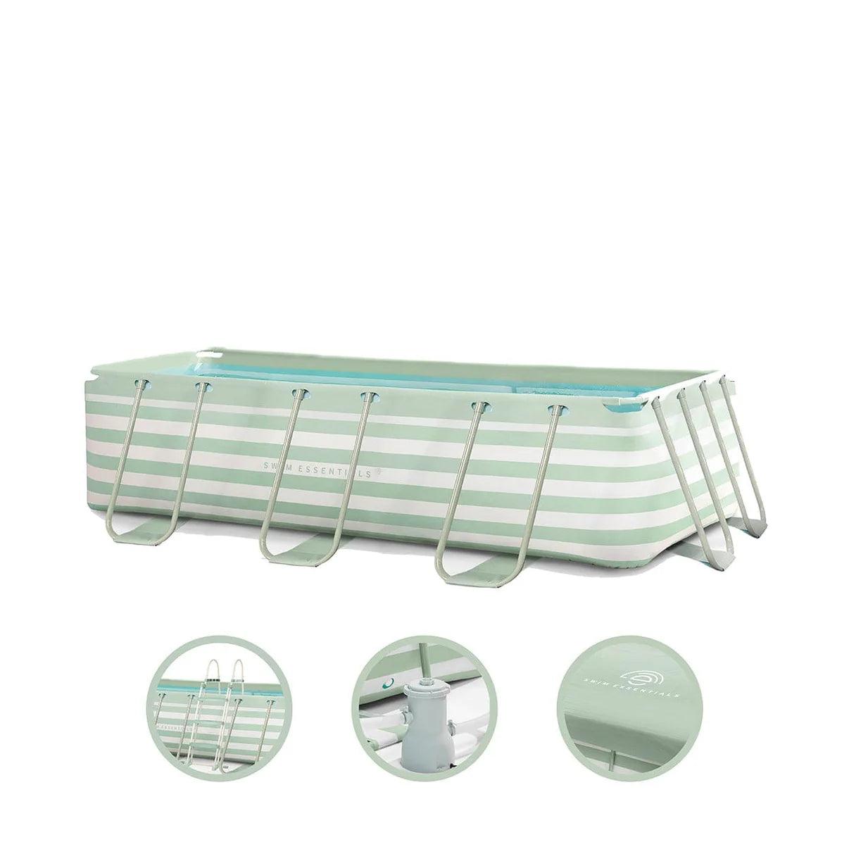 Essence | Groen/Wit Opzet Zwembad 260x160x65 cm incl. Accessoires | Swim Essentials
