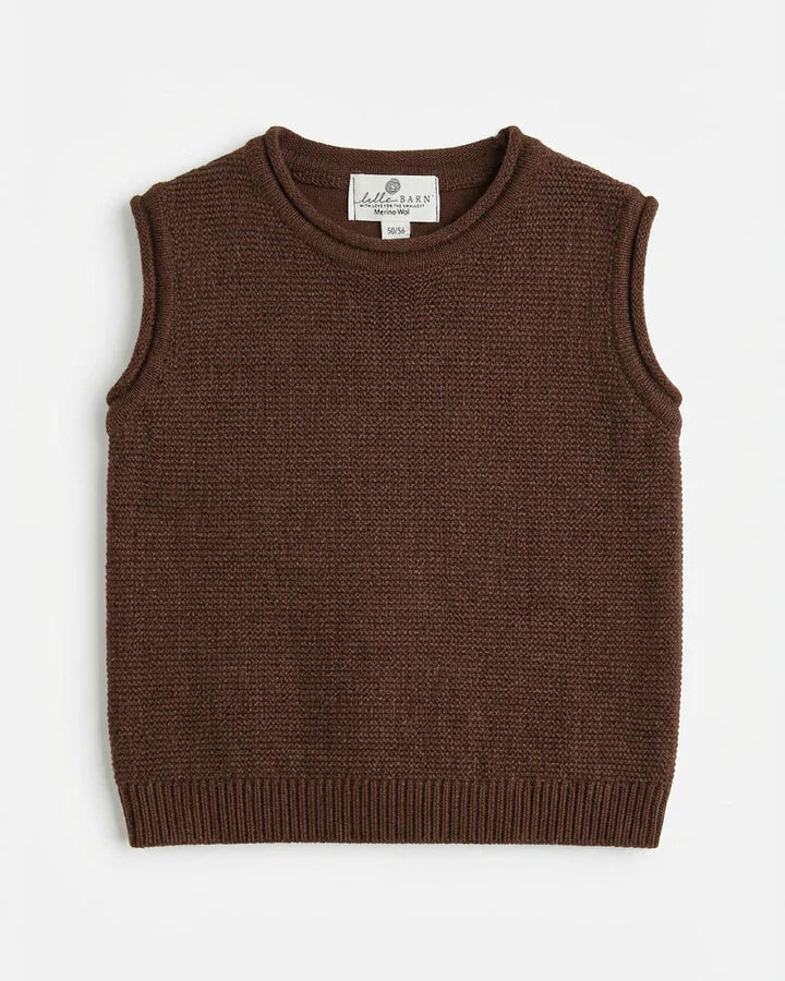 Carob | Gebreide wollen babyspencer | Merinowol | Lille Barn