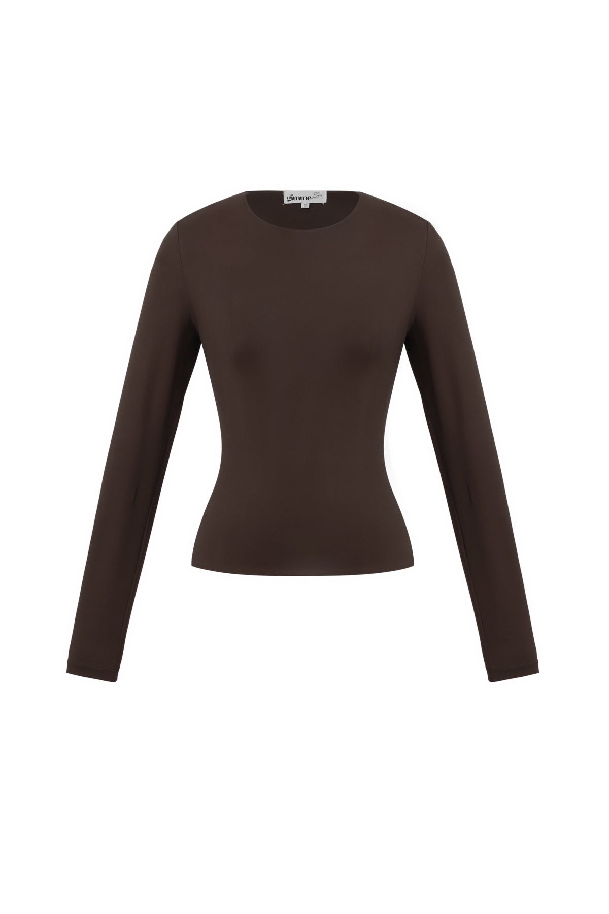 Gebreide Nylon Vrouwen Lange Mouw Top Basis Solide Kleur