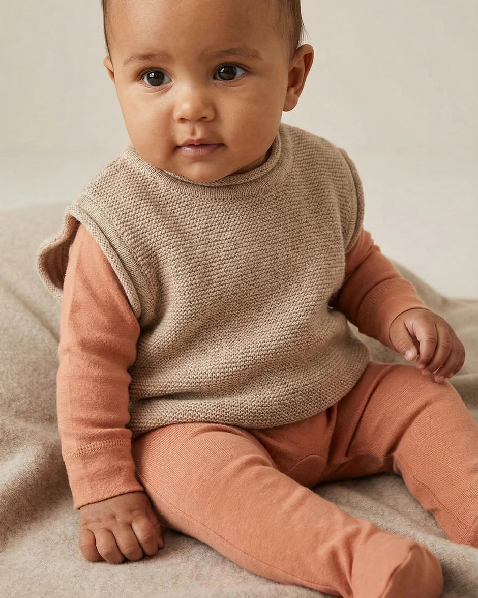 Merinowol gebreide baby spencer | Garlic | Lille Barn