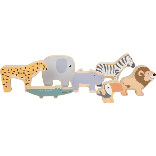Stapeldieren “Safari” | Motoriekspeelgoed | Houten speelgoed