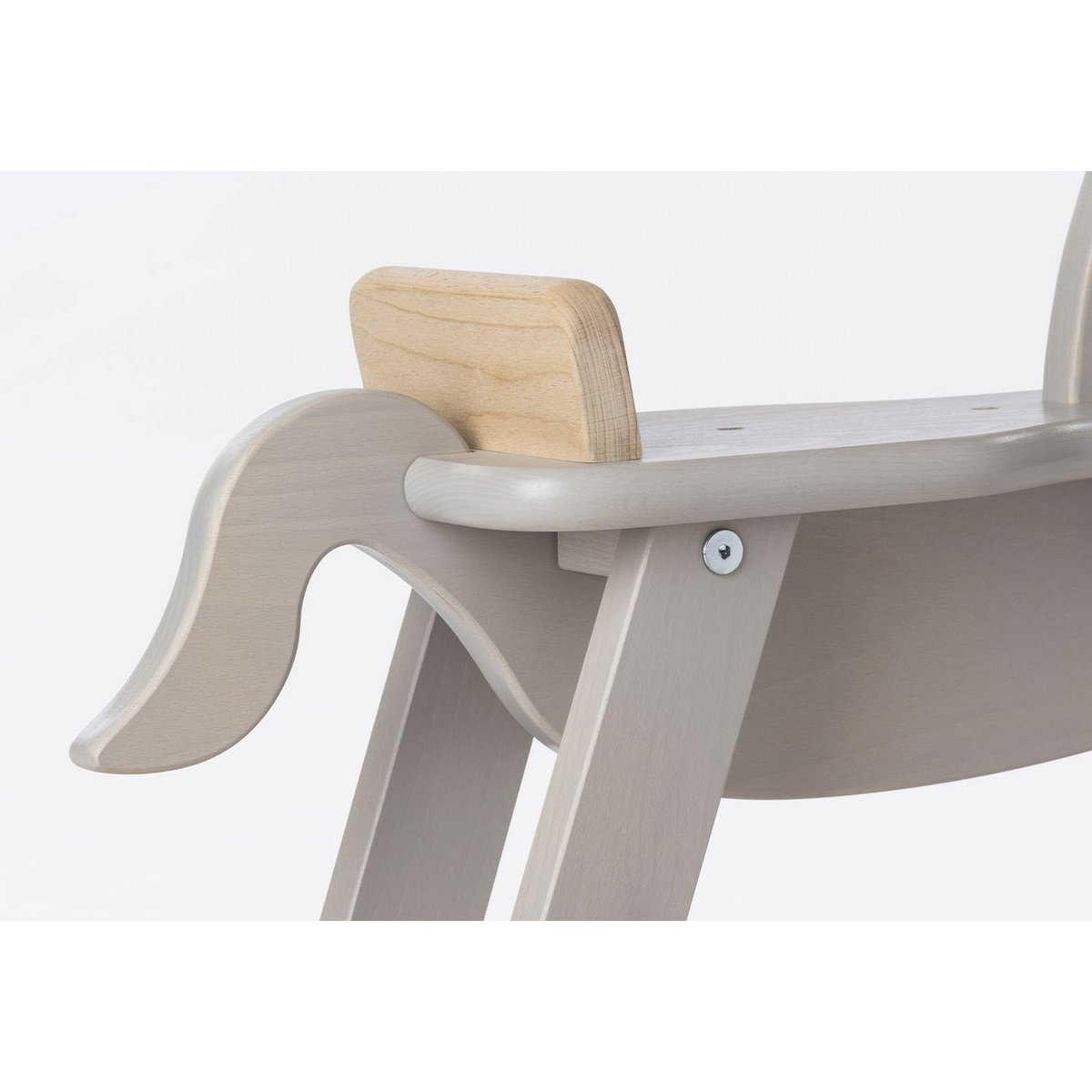 Pinolino Hobbelpaard | Massief hout met ring, grijs/naturel