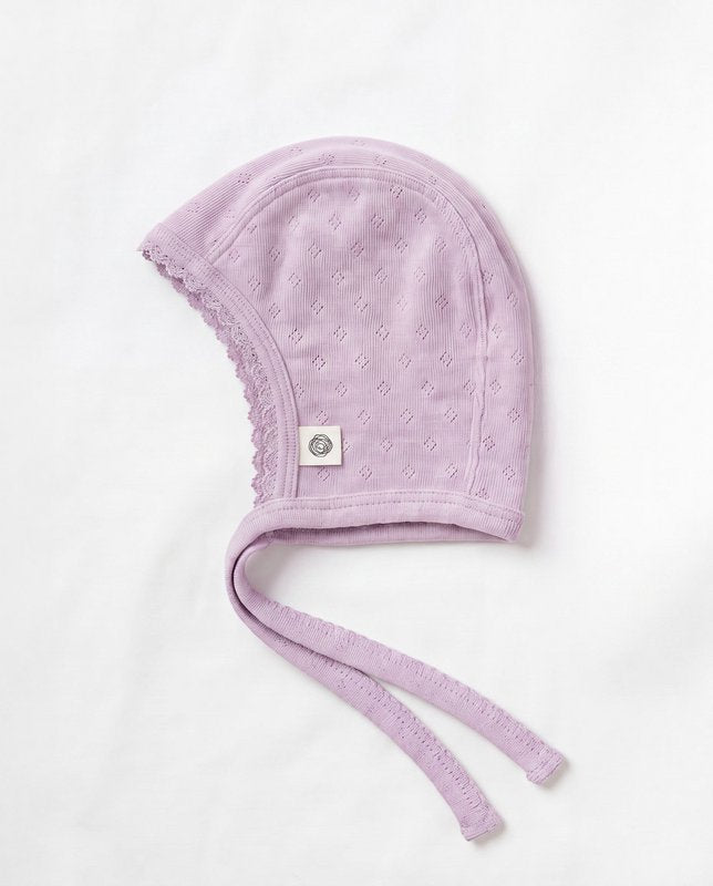 Baby wollen strikmuts | 100% Merinowol | Pointelle lavender Frost