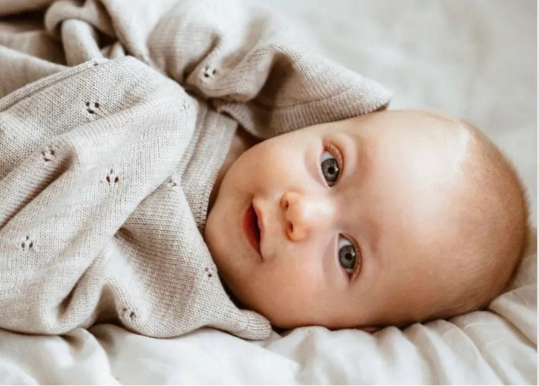 Babydeken van 100% Merinowol | zacht | 75x100cm | Beige