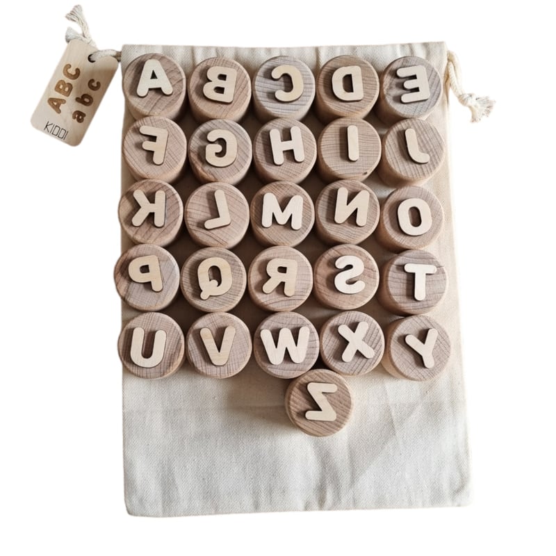 KIDDI | Houten Alfabet Stempelset | 26 Stuks