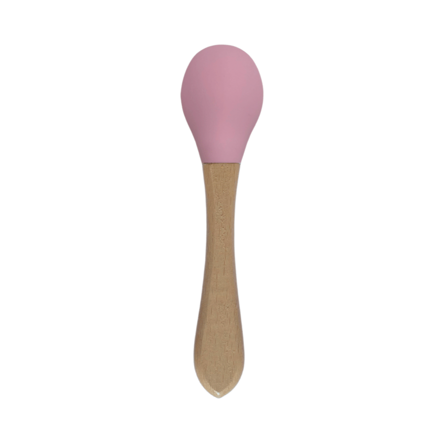 green-goose Siliconen Slabbetje en Bamboe Bestek - Roze