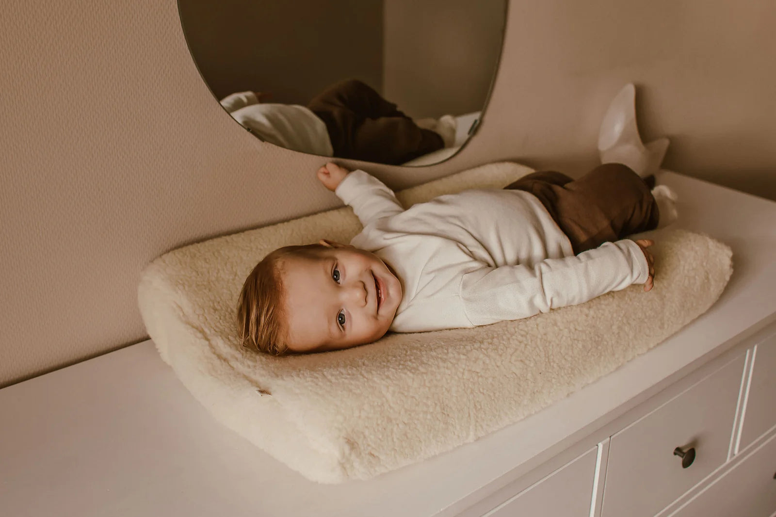 Aankleedkussenhoes Beige 50x70 | Merinowol | KICO Label