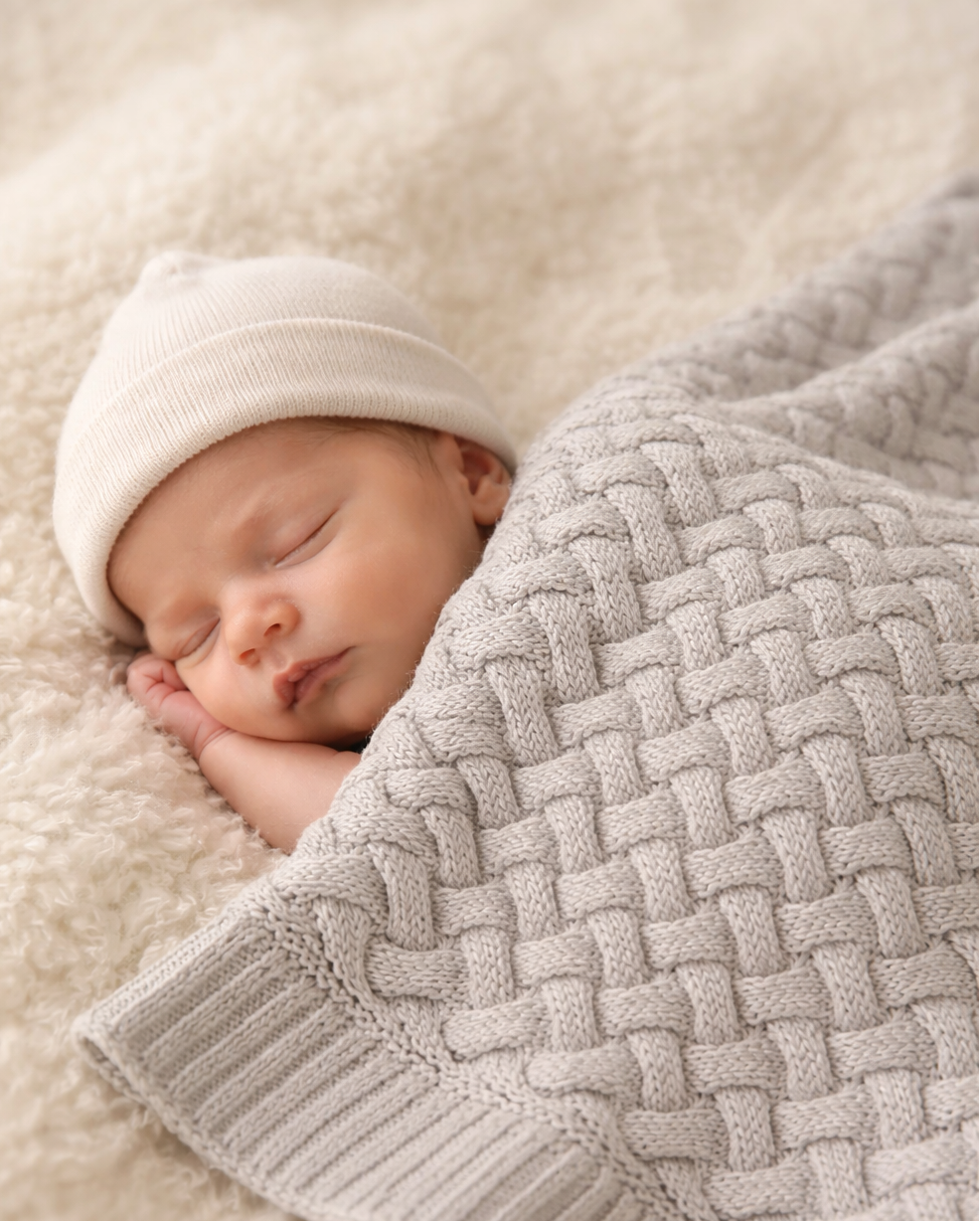 Babydeken van 100% Merinowol | zacht | 75x100cm | Beige Fluffy