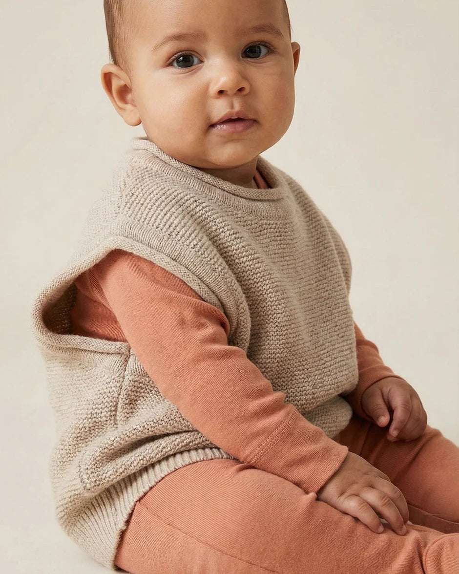 Merinowol gebreide baby spencer | Garlic | Lille Barn