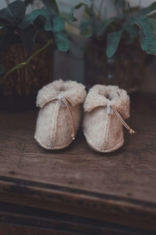 Slofjes | 100% Merinowol | Beige