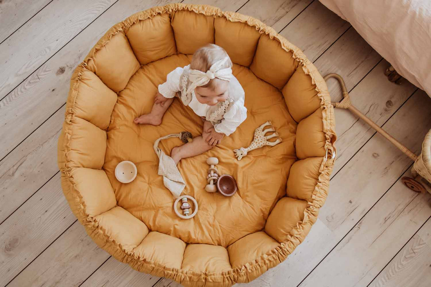 Play& Go | Bloom Mustard Organic Cotton Babymat