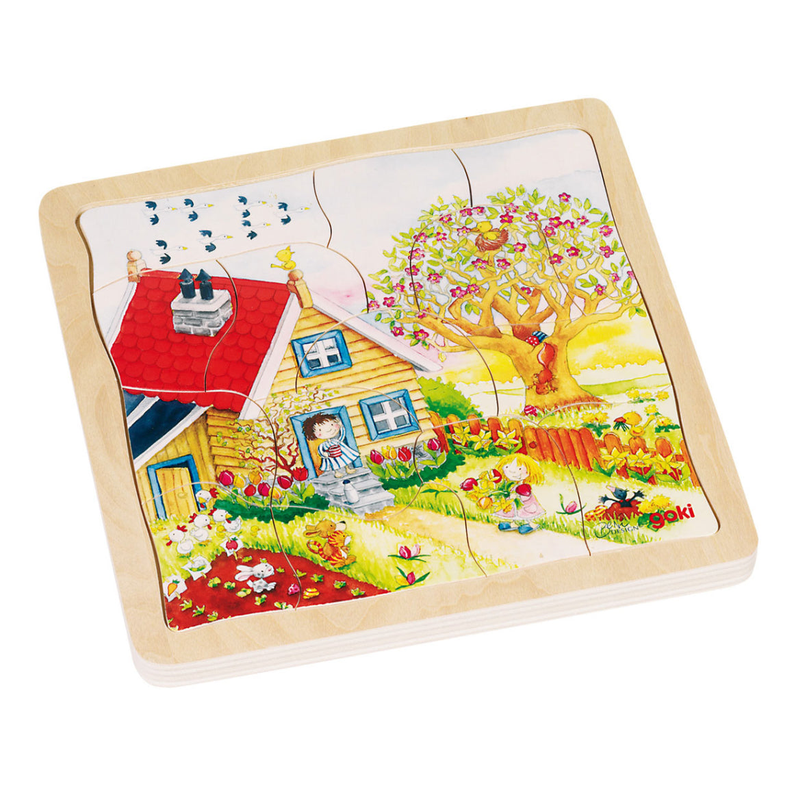4 seizoenen puzzel | Hout | Goki