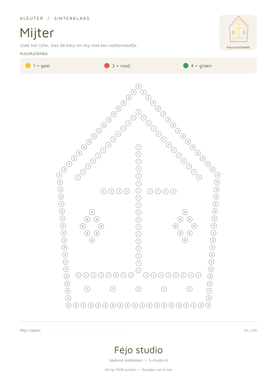 Sinterklaas stipverven voor kleuters – printable – voorbeeld