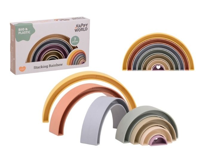 Happy World | Stapel Regenboog Bio Plastic