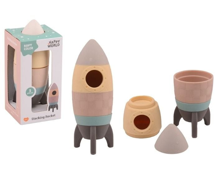 Happy World | Siliconen Stapel Raket - 5-delig