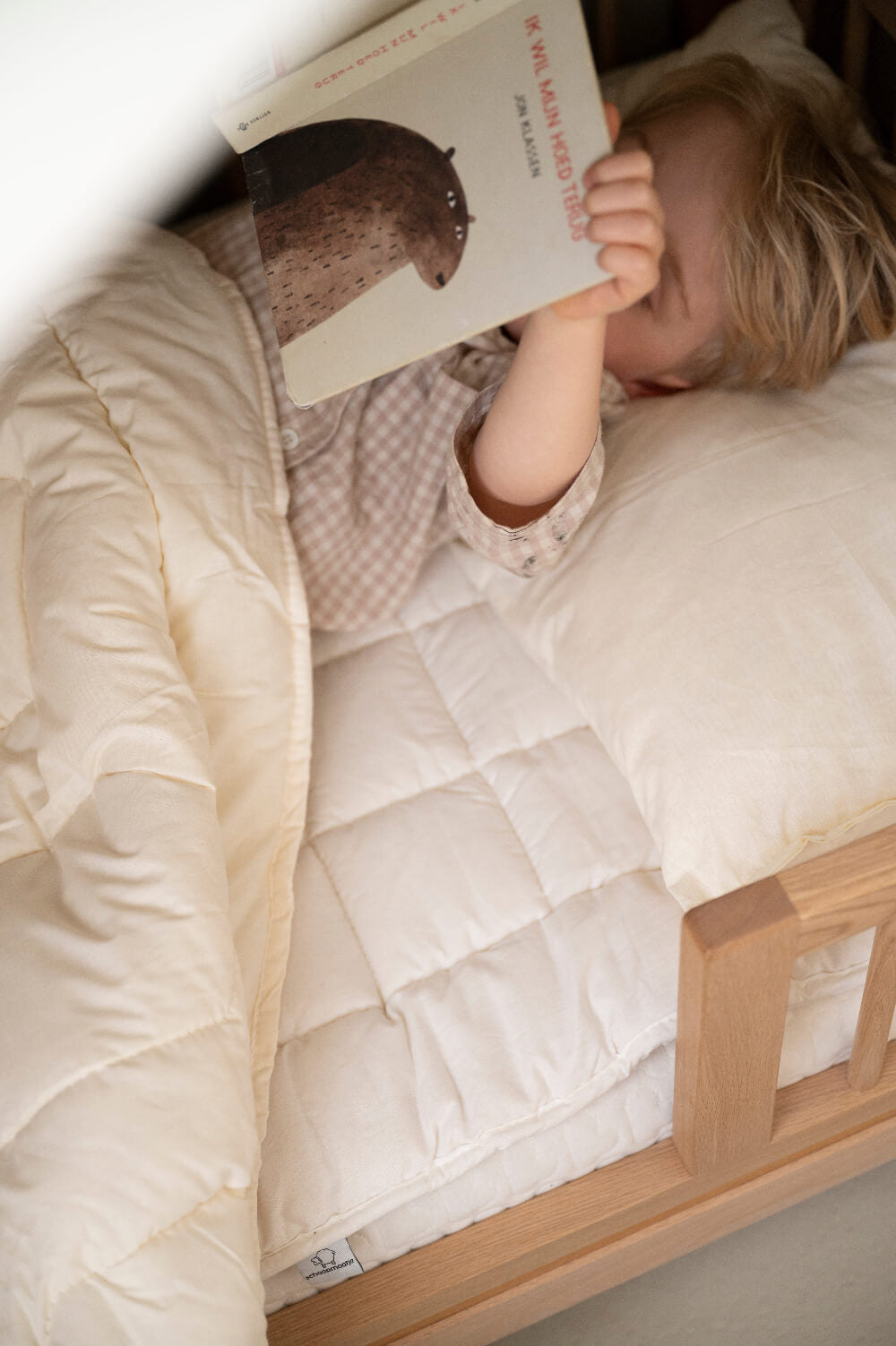 Merino wollen ledikant matrastopper met elastieken | Schaapmaatje | 60x120