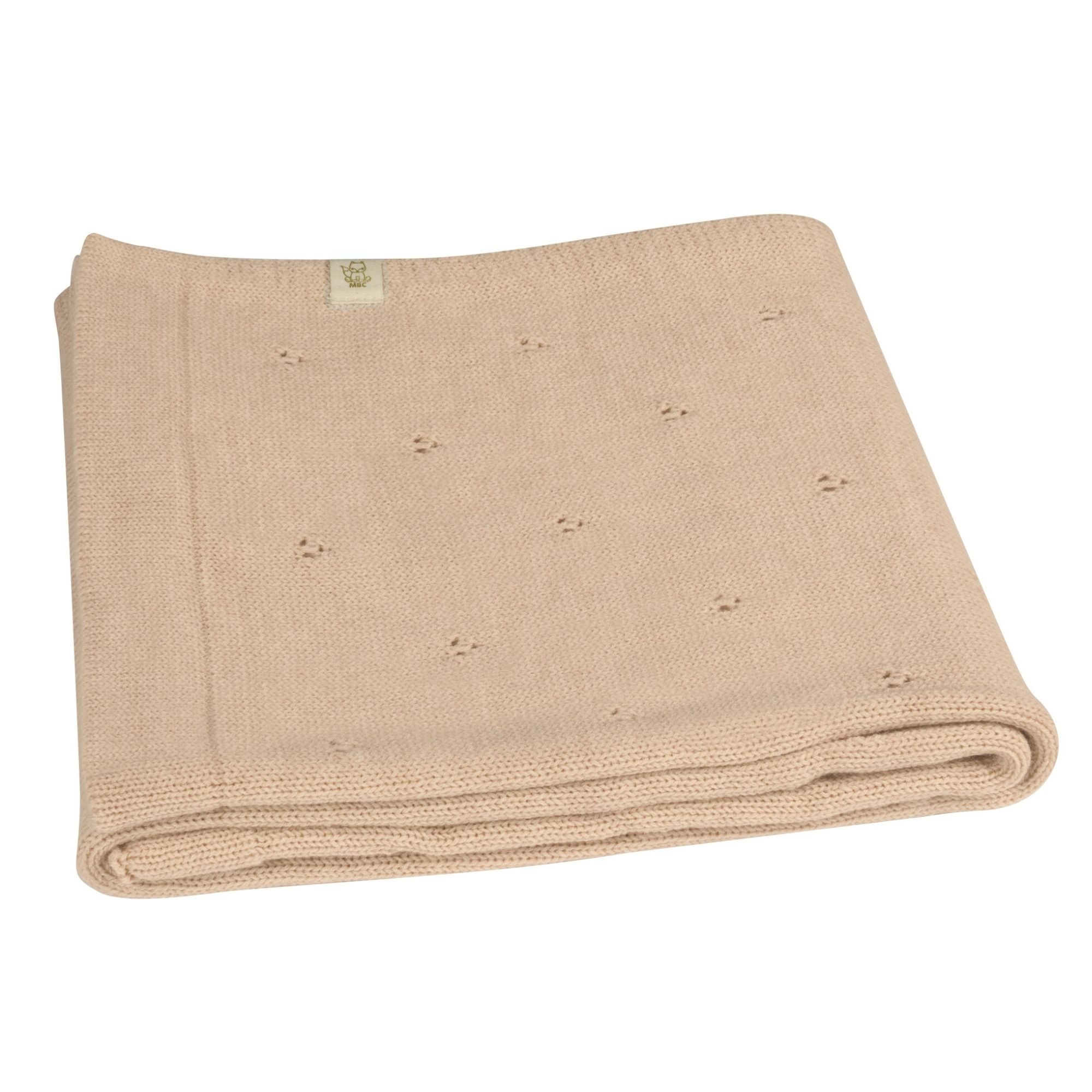 Merinowol Pointelle deken | Apricot | Moalie