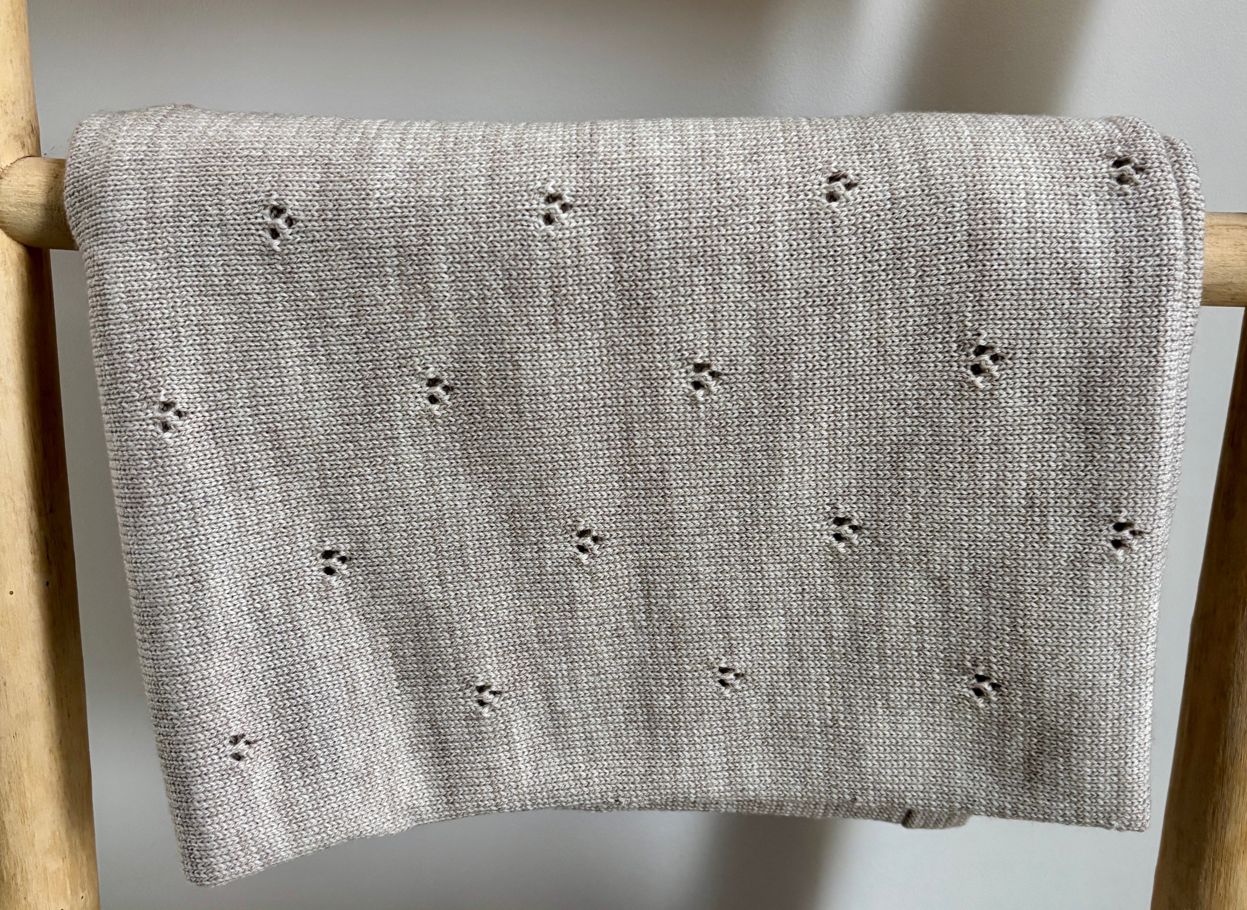 Babydeken van 100% Merinowol | zacht | 75x100cm | Beige