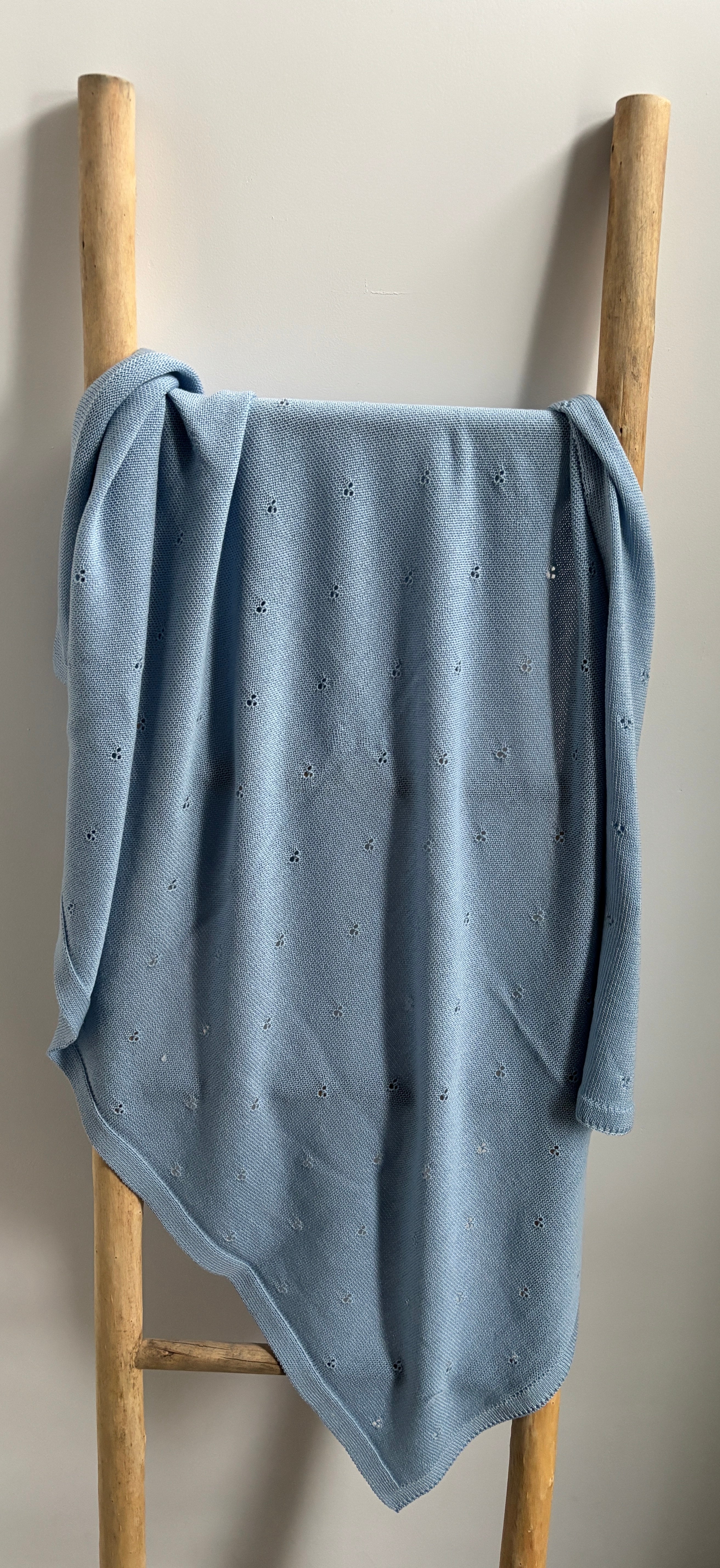 Babydeken van 100% Merinowol | zacht | 75x100cm | Blauw