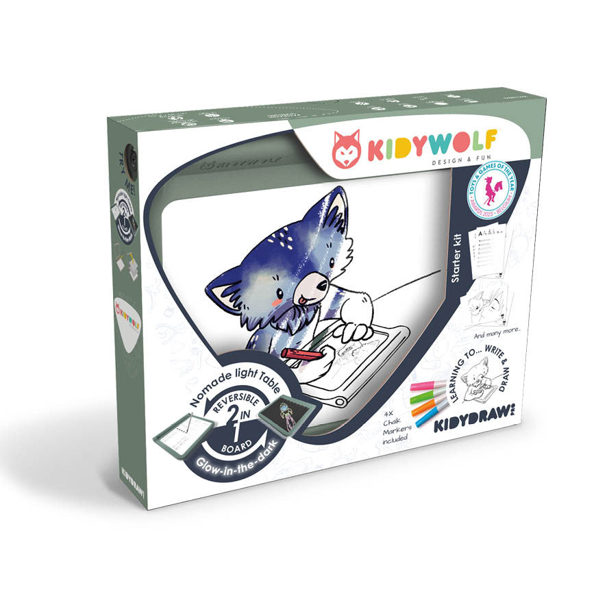KIDYDRAW-PRO | Mobiele en lichtgevende tablet groen | KIDYWOLF