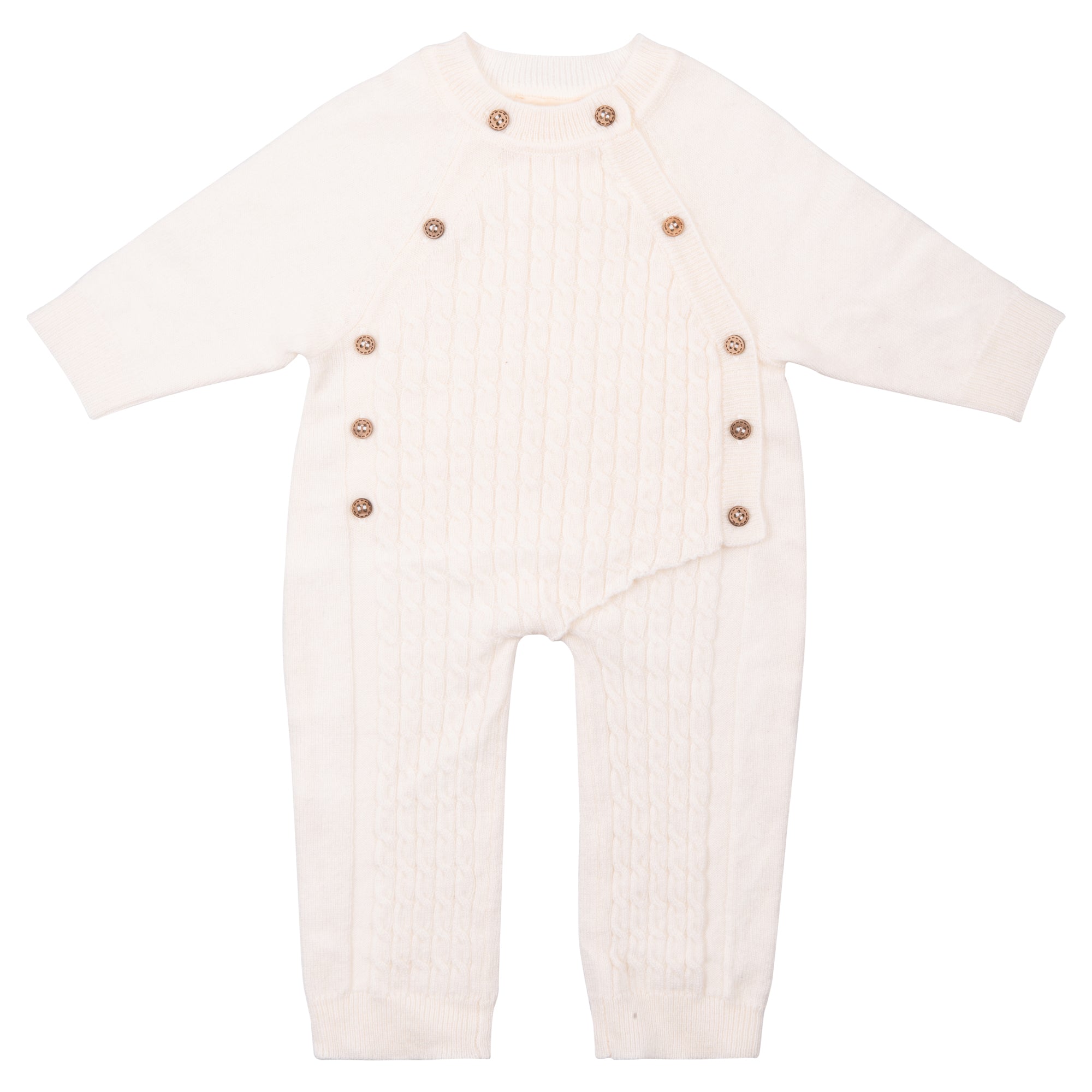 Cable Jumpsuit Crème | 90% Merino 10% Cashmere | Moalie