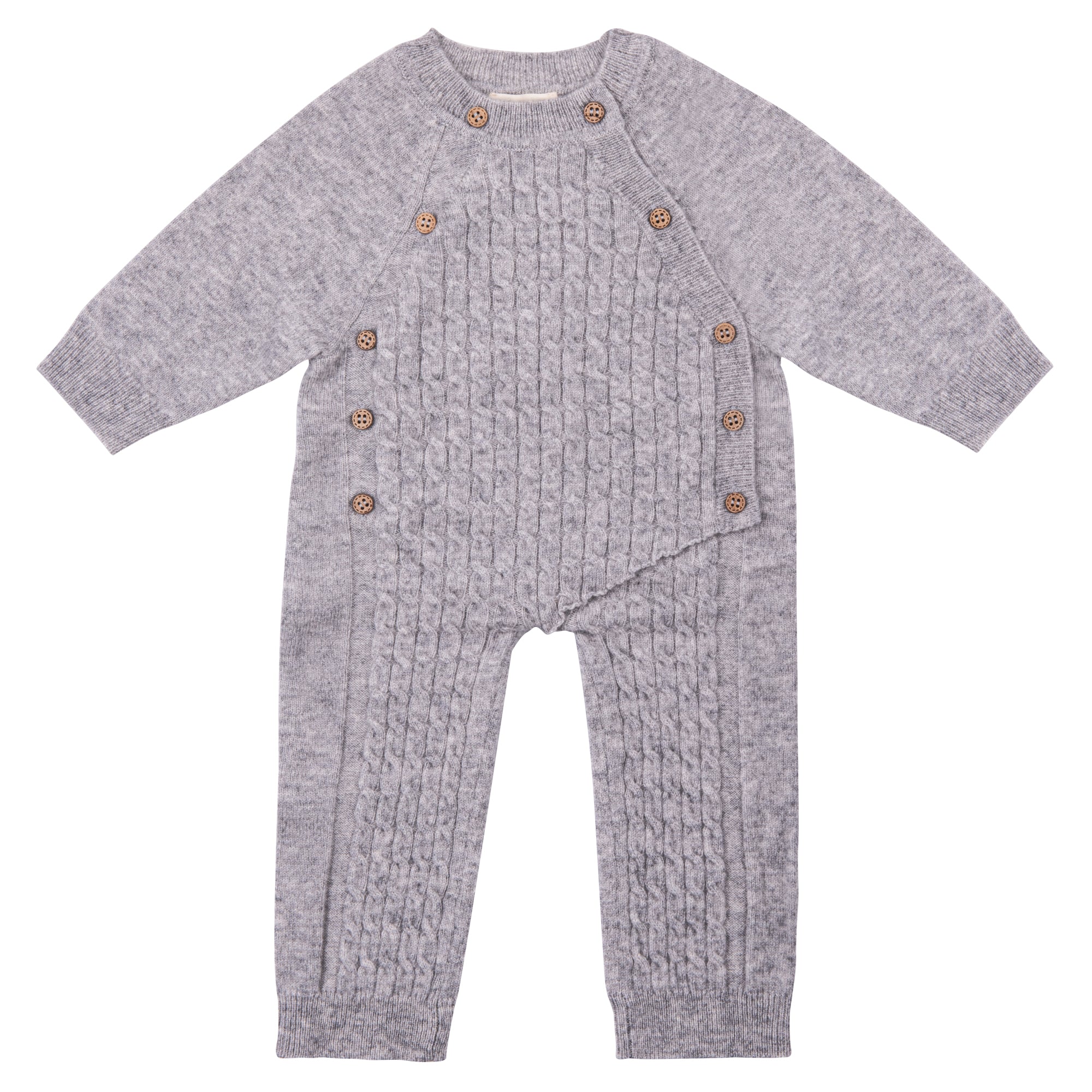 Cable Jumpsuit Grijs | 90% Merino 10% Cashmere | Moalie