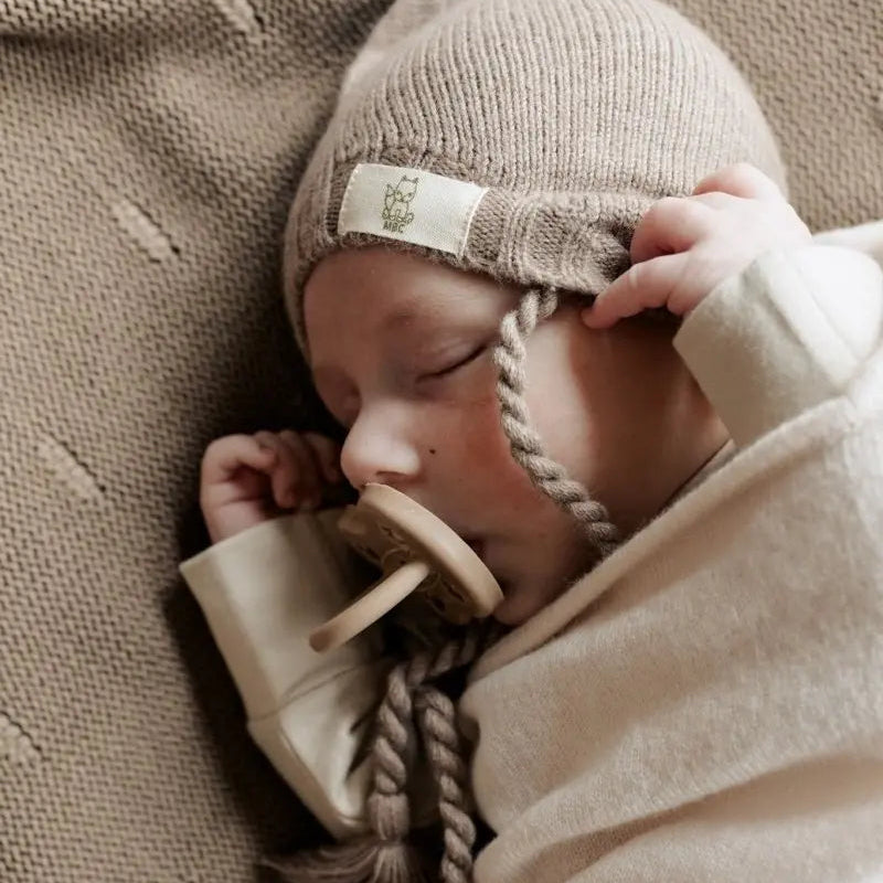 Newborn bonnet Clay | 100% merinowol | Moalie Standaard