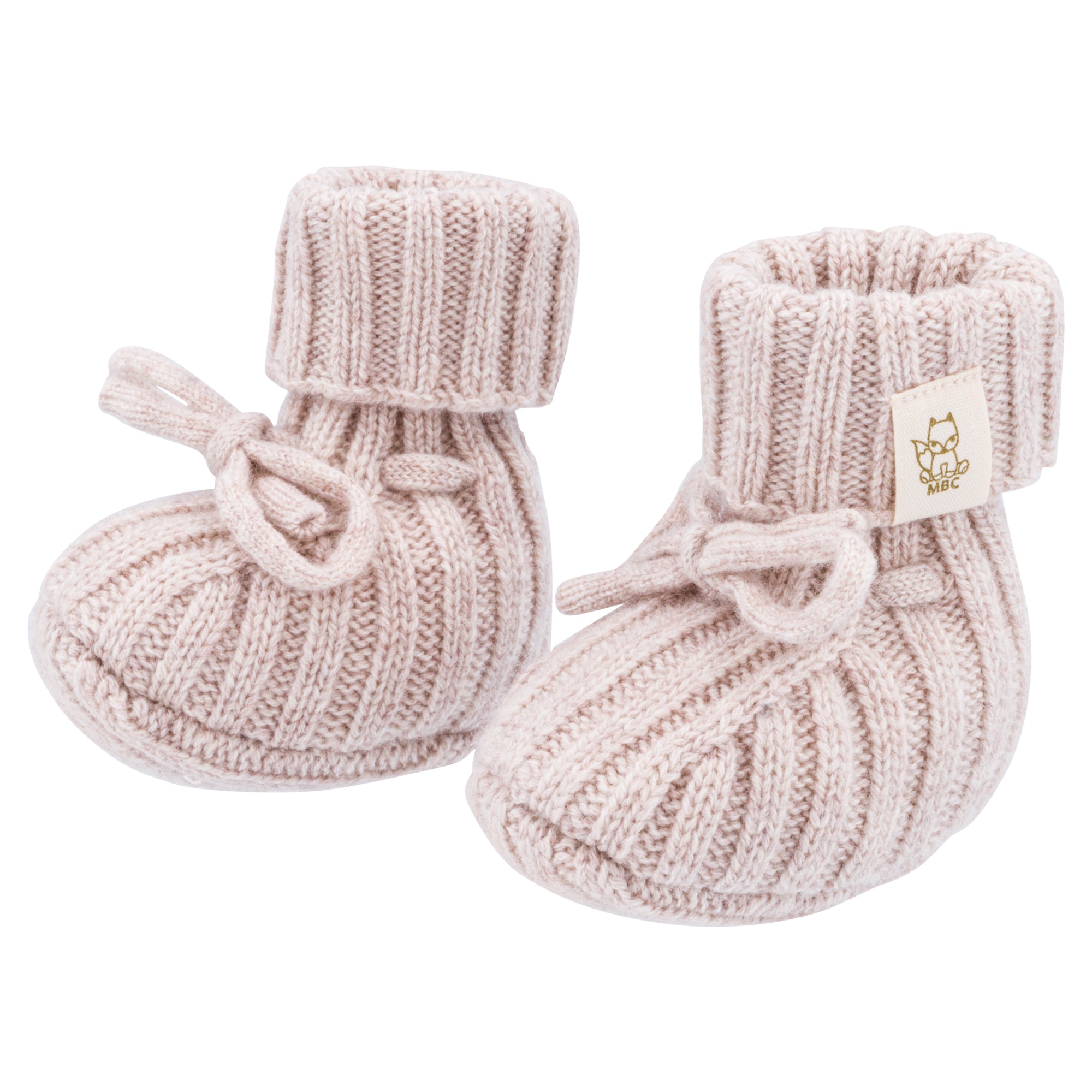 Newborn Slofjes | 90% Merinowol & 10% Cashmere | Sand | Moalie