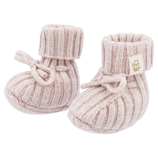 Newborn Slofjes | 90% Merinowol & 10% Cashmere | Sand | Moalie