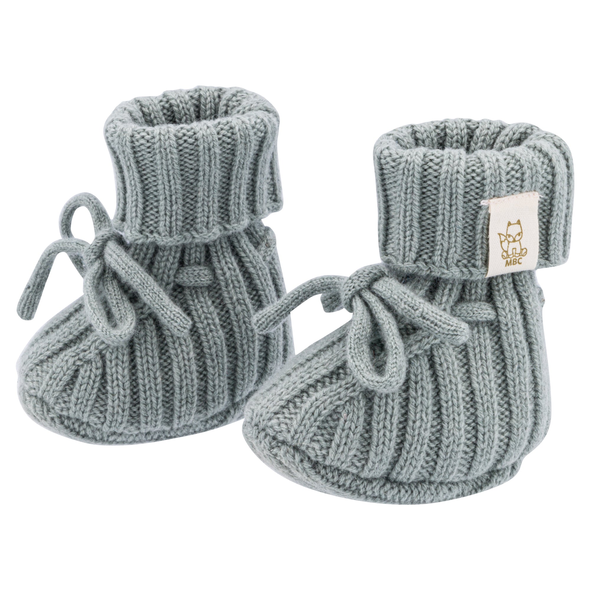 Newborn Slofjes | 90% Merinowol & 10% Cashmere | Sage | Moalie