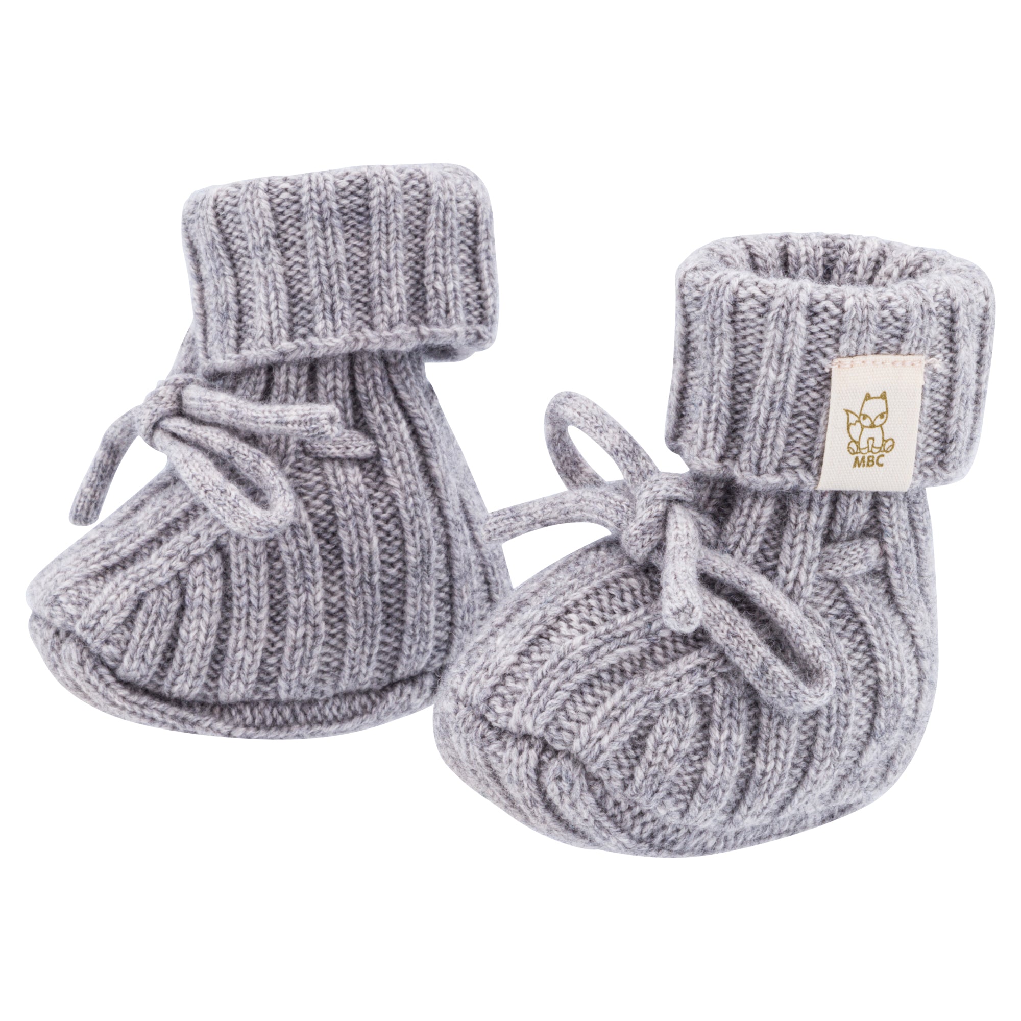 Newborn Slofjes | 90% Merinowol & 10% Cashmere | Stone | Moalie