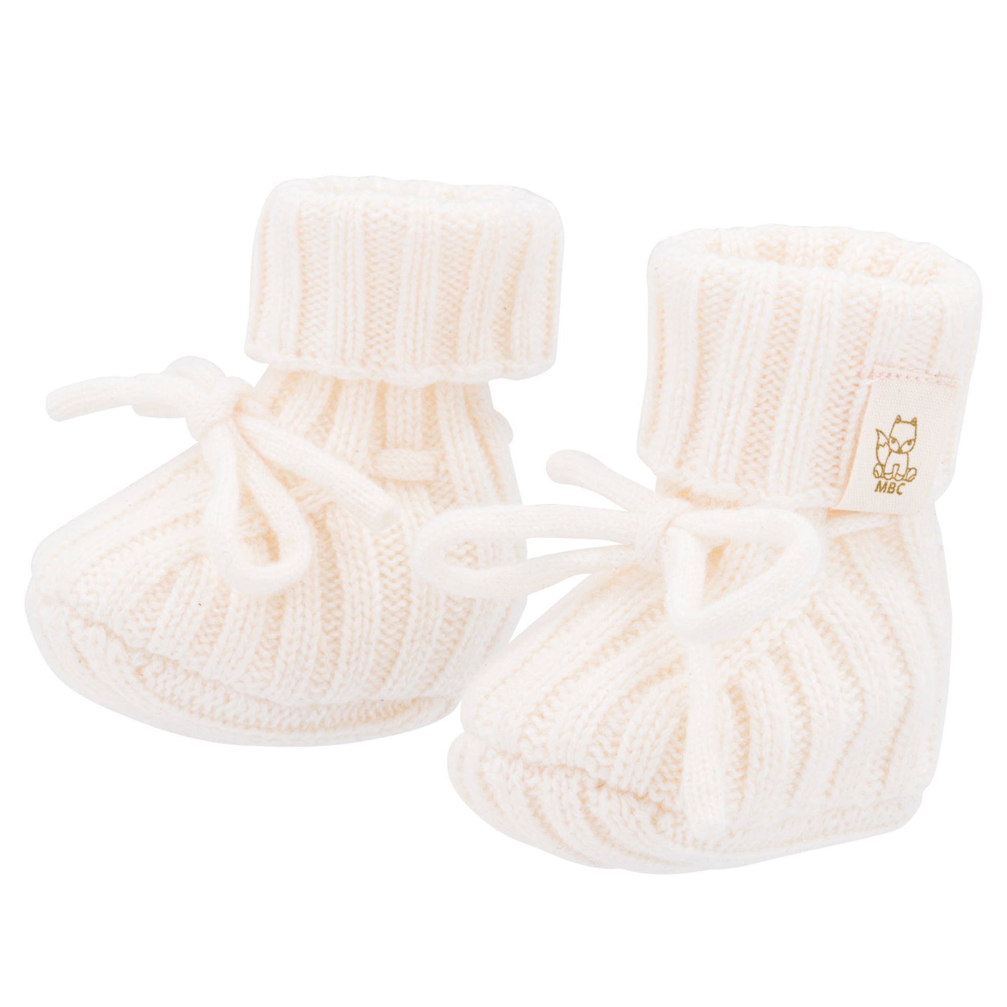Newborn Slofjes | 90% Merinowol & 10% Cashmere | Crème | Moalie