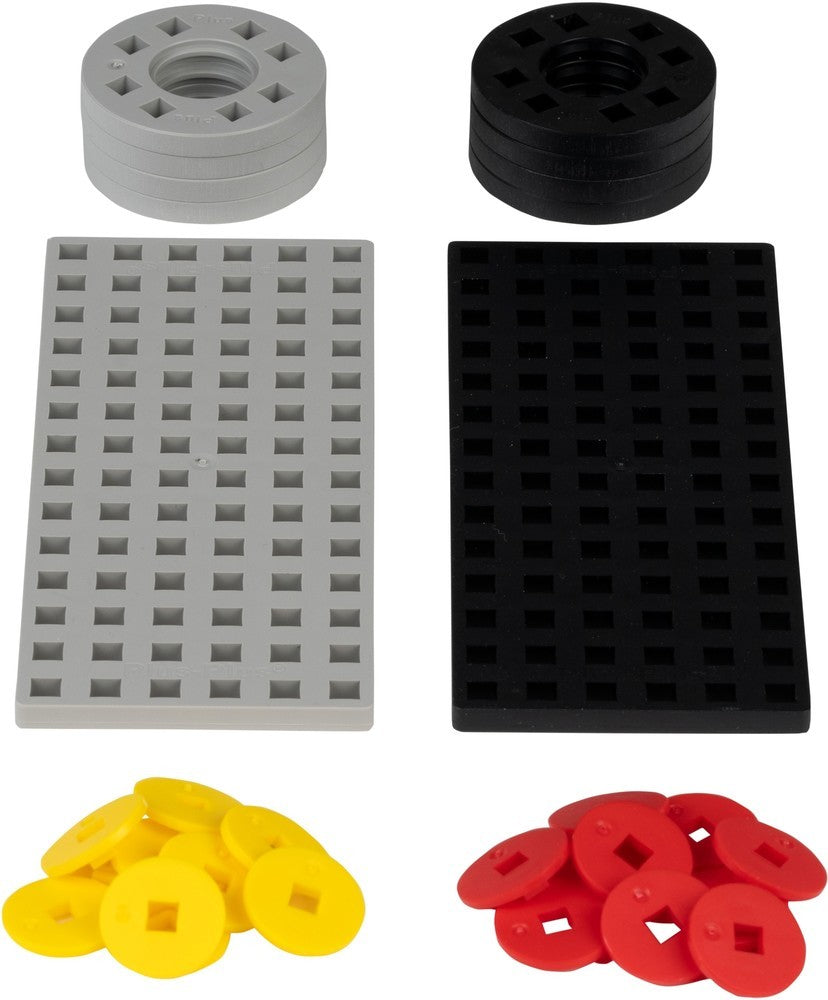 Plus-Plus | Bouwplaat & wielen | Grijs/zwart (26 stuks)