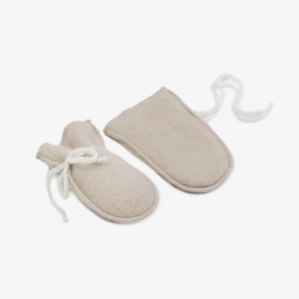 Merino Wollen Newborn Handschoen| Beige | Schaapmaatje